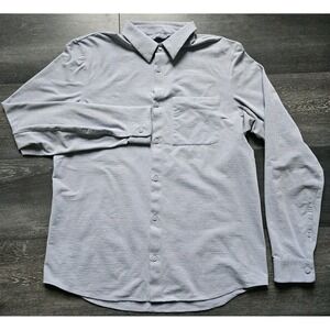Lululemon Commission Long Sleeve Shirt Men M Blue Preppy Smart City Stretch